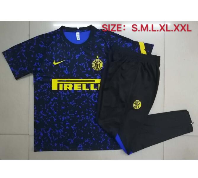 Inter Milan Blue Black Training Kits Shirt with Pants 2020/21